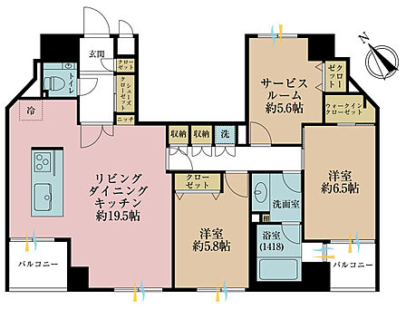 2SLDK 間取り