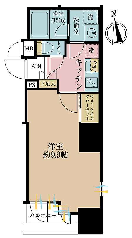 1K、専有面積30.09m2