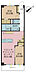 間取り：2LDK、専有面積47.43m2、バルコニー面積5.85m2