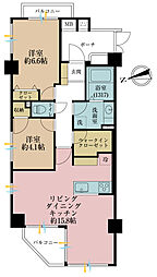 ユニーブル荻窪 2LDKの間取図画像