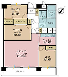 ひばりが丘プラザ 2SLDKの間取図画像