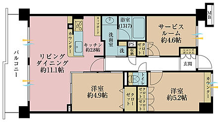 3SLDK 間取り