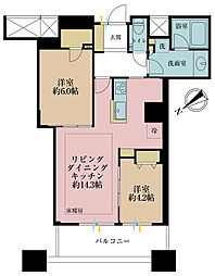 ザ・パークハウス西新宿タワー60 2LDKの間取図画像