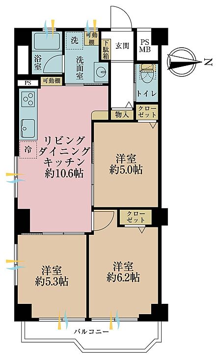 3LDK 間取り