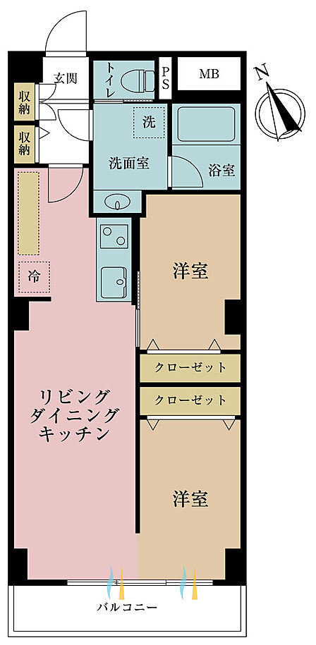 2LDK 間取り