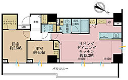 CITYWINDS本駒込山の手悠景台 2LDKの間取図画像