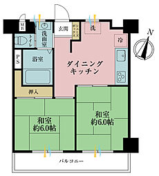 トーア錦糸町マンション 2DKの間取図画像