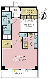 秀和目黒駅前レジデンス ワンルームの間取図画像