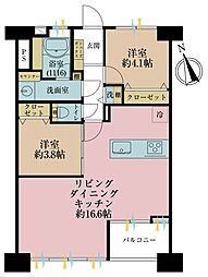 大森駅前住宅2号棟 2LDKの間取図画像
