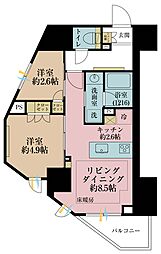 オープンレジデンシア本郷の杜 2LDKの間取り