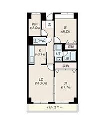 目黒本町マンション 1階2SLDKの間取り