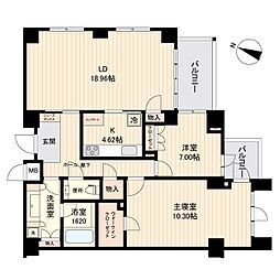 エスティメゾン白金台 5階2LDKの間取り