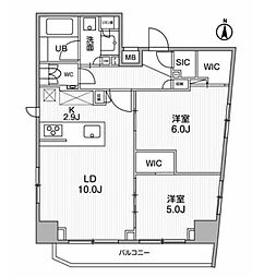 SYFORME西小山 5階2LDKの間取り
