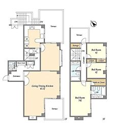 松濤リージェンシー 2階3LDKの間取り