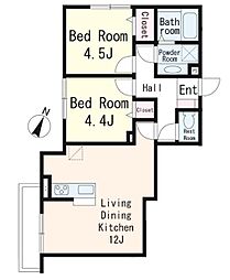 Camino de Sakura 2階2LDKの間取り