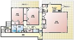 イーストヴァリュー弦巻 5階2SLDKの間取り