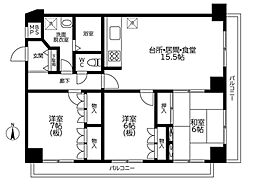 ロイヤルハウス都立大学 2階3LDKの間取り