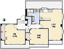 星野コーポ 3階2LDKの間取り