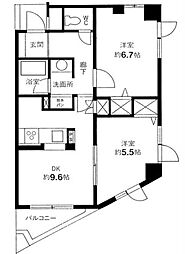 クリーン下北沢 4階2DKの間取り