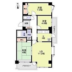 プレジール桜 3LDKの間取図画像