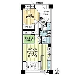 グランシティ上用賀 2LDKの間取図画像