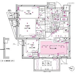 ピアース都立大学 3LDKの間取図画像