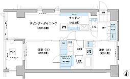 ガーデニエール砧レジデンス 2LDKの間取図画像
