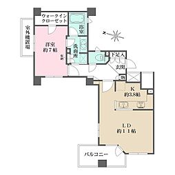 グランフォート用賀 1LDKの間取図画像