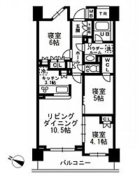 シャンピアグランデ深沢 3LDKの間取図画像
