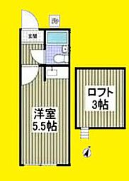 ガーデンハイツ金沢A棟 ワンルームの間取図画像