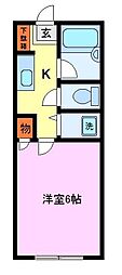 京急本線 金沢文庫駅 徒歩7分の賃貸アパート 1階1Kの間取り