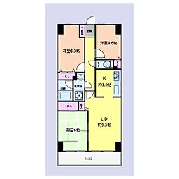 京急本線 金沢文庫駅 徒歩3分の賃貸マンション 4階3LDKの間取り