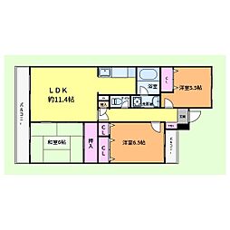京急本線 能見台駅 徒歩28分の賃貸マンション 1階3LDKの間取り