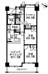 プレシス横濱新杉田 4階2SLDKの間取り