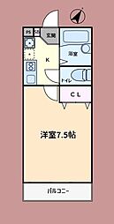 メーハン高谷 1Kの間取図画像