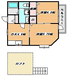 ベル・メゾン行徳 2Kの間取図画像