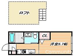 MDM浦安 1Kの間取図画像