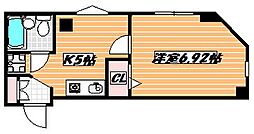 ヒットベイ 1Kの間取図画像