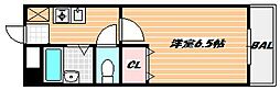 コートアミュール 1Kの間取図画像