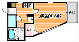 東京メトロ東西線 浦安駅 徒歩8分の賃貸マンション 1階1Kの間取り