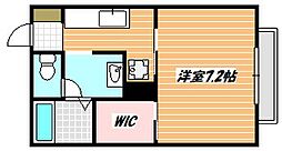 レジデンス・イハラ 1Kの間取図画像