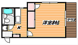 東京メトロ東西線 浦安駅 徒歩10分の賃貸マンション 1階1Kの間取り