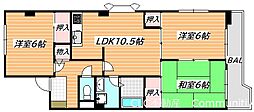 東京メトロ東西線 行徳駅 徒歩4分の賃貸マンション 3階3DKの間取り