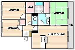 東京メトロ東西線 妙典駅 徒歩7分の賃貸アパート 2階3LDKの間取り