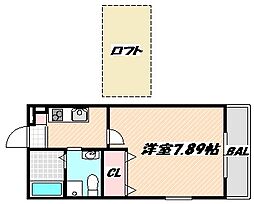 東京メトロ東西線 行徳駅 徒歩10分の賃貸アパート 2階1Kの間取り