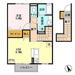 コトー・ルシエルC 1LDKの間取図画像