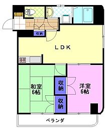 アーバンシェルビル 2LDKの間取図画像