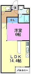 ザ・ミレニアム元今泉 1LDKの間取図画像
