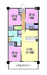アルファステイツ東宿郷2 3LDKの間取図画像