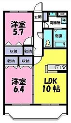 華美が丘プルミエ 2LDKの間取図画像